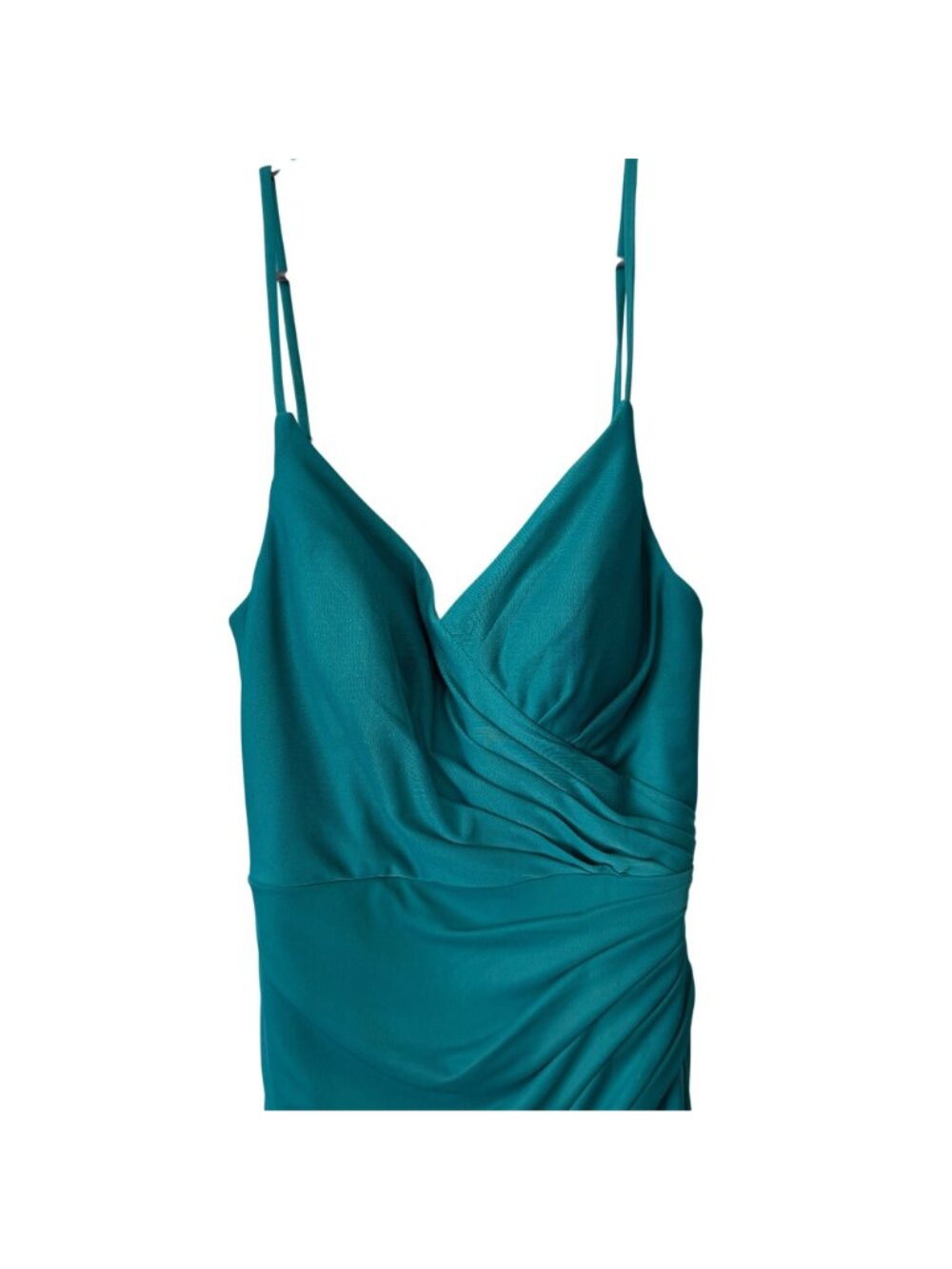Elegant Azazie Maci Pleated Teal Sleeveless A-Line Dress Size A6 - Picture 2 of 7